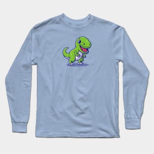 Cute Dino Smiling Cartoon Long Sleeve T-Shirt